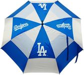 Team Golf MLB Los Angeles Dodgers Golf Umbrella 62" Golf Umbrella with Protective Sheath, Double Canopy Wind Protection Design, Auto Open Button