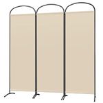 Angel Living Paravent 3 Panels Room Divider Protective Screen Wall Room Partition for Offices, Balcony, Bedroom, Outdoor Garden 168 x 182 cm Beige