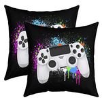 Gamepad Cushion Covers Sofa Gamer Cushion Cover 50x50cm White Video Game Gaming Cushion Colorful Tie Color Pillow Cover Modern Game Controller Sofa Cushion Cushion