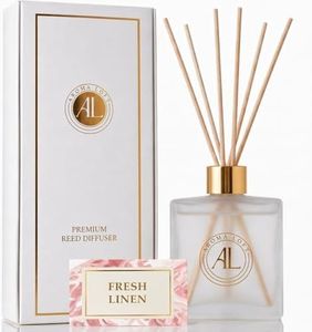 Aroma Loft Frosted Reed Diffusers for Home | Premium Fragrance Diffuser | Frosted Diffuser Sticks in Oil Set with Fresh Linen Scent | Smell Good Stuff | Long-Lasting Oil for Bathroom & Office (5 oz)