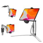 3-in-1 Mount Stand – CTA Multi-Flex Tablet Stand and Mount Installs on Walls or Folds for iPad 10th Gen 10.9" - iPad 7/8/9 Gen 10.2” - iPad Air 4 - iPad Pro 11” - Galaxy Tab S3 - Silver (PAD-KMSB)