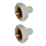 2 x DMFit AFAB0409F 3/4" BSP to 1/4" Push-fit Adapter, Washing Machine Thread, Fridge