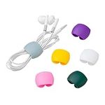 kwmobile Cable Bundler Clips (Set of 6) - Cord Clip Organizer Ring Ties for Bundling Cables and Cords up to 3ft / 1m Long- Multicolor