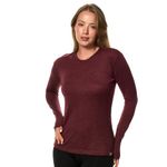 Merino Wool Base Layer Women - 100% Merino Wool Shirt Women Thermal Underwear Long Sleeve T-Shirt for Hiking, 170 Burgundy, X-Small