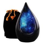 URNS OF DIGNITY Aluminium Funeral Urns for Men and Women-Cremation Urns for Adults Male & Female- Memorial Burial or Home Decorative Urns with Velvet Bag