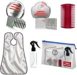 Tawkal Complete 7-Piece Lice Removal Kit Stainless Steel 3 Lice Comb Set with Protective Wrap, Spray Bottle & Removes Lice, Nits & Dandruff for All Hair Types With Instruction Card | Peigne à Poux