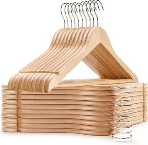 25Pack Wooden Hangers - Durable & Slim Coat Hangers - Suit Hangers with 360-Degree Rotatable Hook - Wood Hangers with Shoulder Grooves