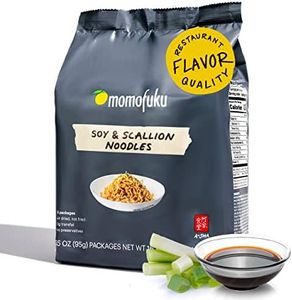 Momofuku Fideos ramen de soja y cebolleta de David Chang, 5 unidades (paquete de 1) fideos instantáneos veganos secados al aire con 11 g de proteína a base de plantas