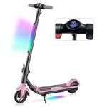 E-RIDES Electric Scooter,6'' Foldable Electric Scooter,Colorful Lights Kids Electric Scooters Max 8Mph,3-5 Miles of Range,Electric Scooter Kids LED Display, E Scooter