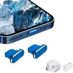 Mizi [2 Pack] Metal Anti Dust Plug, Protect Charging Port from Dust and Moist with Storage Box and Cable Clip Holder for iPhone 14 13,12,11,X,Xs,8,7, Plus, Max, Pro, Mini, iPad, AirPod - Blue