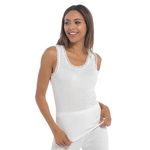 2 Pack Womens Thermal Built Up Strap Vest White Large