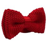 The Tie Hub Solid Red Knitted Bow Tie For Men