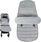 LUFEIS Cosytoes Footmuff, 4-in-1 Universal Footmuff for Pushchair, Pram, Stroller & Buggy, Thickened Baby Stroller Sleeping Bag, Fleece Lined Windproof Pram Bunting Bag for Warm Cosy Toes, Grey