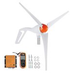 VEVOR 500W Wind Turbine Generator, 12V Wind Turbine Kit, 3-Blade Wind Power Generator with Anemometer, MPPT Controller & Adjustable Windward Direction, Suitable for Home, Farm, RVs, Boats