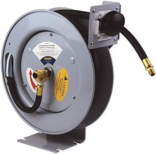 Primefit HRRUB380253 Industrial Grade Retractable Air Hose Reel with 25-Foot Rubber Air Hose, Medium