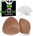 Double Scoop® Triangle Bra Inserts with Bonus Pack of Double-Sided Tape, Swim Bra Pads Inserts, Nipple Coverage A and B/C Cup (Mocha)