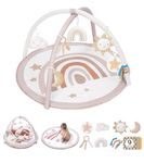 little dove Baby Gym and Infant Play Mat Rainbow Design for Newborn Stage-Based Developmental Activity Gym for Babies to Toddlers with 7 Toys