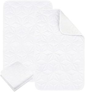 FMLIUY 2 Pack Quilted Waterproof Pads for Bed Washable 34x52 Inch White