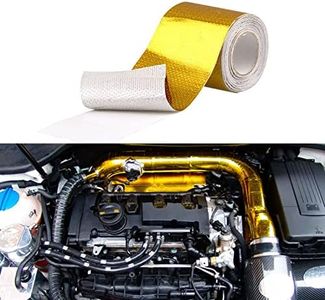 Sporacingrts 2" x 29.5 feet (9M) Gold Adhesive Heat Shield ReflectiveTape Wrap Roll Compatible with Car Intake Pipe, Engine Bay etc.