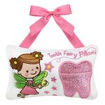 free-space Tooth Fairy Pillow for Boy and Girl Embroidered Cartoon Tooth Pocket Tooth Fairy Gifts Kids (Girl)