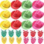 12 Set Straw Cowboy Hats with Banda