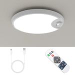 HOMODEN Battery Powered Ceiling Light, Wireless Led Ceiling Light with Remote, Motion Sensor Light Indoor Rechargeable, Shower Light for Inside Shower, Closet Light Motion Sensored Battery Operated