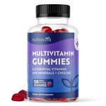 Multivitamin Gummies for Women and Men - 120 Vegan Gummies (4 Month Supply) - 14 Essential Vitamins & Minerals - Vitamin C A D B12 Biotin Zinc - Berry Flavour Chewable Adult Multi Vitamins - Nutravita