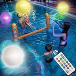 Kicko Glow in The Dark Beach Balls - 15-inch White PVC Illuminated Ball for Pool Parties & Events - Glowing Pool Toys, LED Beach Balls - Light Pool Balls, Glow Night Ball for Beach & Pool Games