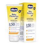 Chicco Baby Moments Mineral Sun Cream SPF 50 for Babies, 75g| 100% Mineral Sunscreen | PA++++ | UVA and UVB Protection | Phenoxyethanol, Parabens & Lauryl Sulphates Free