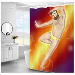 Sexy Nude Gigolo Shower Curtain,Gay Enchanting Man Curtains Dancing Man Print Shower Curtain Waterproof Bath Decoration Home Decor, Bathroom Decor Bath Curtain Set with Hooks (Color-7, 72Wx72L)