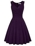 GRACE KARIN Cocktail Dresses for Wedding Guest V-Neck Summer Dress Dark Purple XL