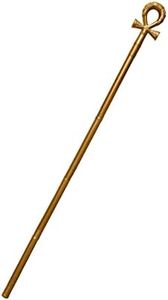 Nicky Bigs Novelties Adult Gold Ankh Cane Pharaoh Scepter Egyptian Staff Cosplay Halloween Costume Prop