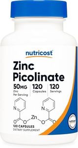 Nutricost Zinc Picolinate 50mg, 240 Veggie Capsules - Gluten Free and Non-GMO