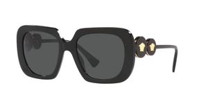 Versace Woman Sunglasses Black Frame, Dark Grey Lenses, 54MM, Multicolor, 54/20/145