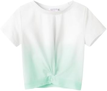Arshiner Girls Casual Tie Dye Short-Sleeve T-Shirt Cute Print Summer Blouse for Girls Twist Front Tunic Tee Tops
