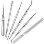 Ingrown Toenail Tool Kit,MORGLES 5pcs Ingrown Toenail File and Lifter Double Sided Cuticle Fork and Pusher Stainless Steel Surgical Pedicure Tool Toenail Cleaner Pain Relief