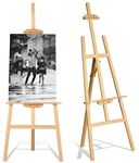 Chocozone 5feet Wooden Easel Stand for Painting Easel Stand for White Board with Adjustable Height & Angle Indoor & Outdoor Advertisement Board