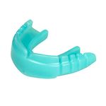 OPRO Snap-Fit Instant Level Adult and Kids Sports Mouthguard for Braces with Strap, Gum Shield for Hockey, Lacrosse, Rugby, MMA, Boxing and Other Contact and Combat Sports (Green, Mint Flavoured)