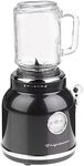 FRIGIDAIRE ESMM100-BLACK Retro Smoothie Maker Personal Blender with Mason Jar, Perfect for Shakes and Smoothies, Countertop, Dishwasher Safe, BPA-Free, High Power 300W, Black