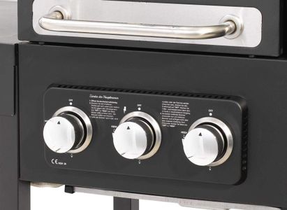 CosmoGrill Hybrid 4-Burner BBQ – Dual Fuel Gas & Charcoal Grill with Smoker, Thermometer, Warming Rack
