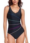 Derssity Swimming Costume Women Athletic One Piece Swimsuit Tummy Control Sports Swimwear Adjustable Straps(BT,L)