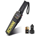 RANSENERS Handheld Metal Detector Super Scanner, Battery Powered,Security Wand Safety Bars, Portable Adjustable Strong Sensitivity Sound & Vibration Alerts, Detects Weapons Screw ( Black)