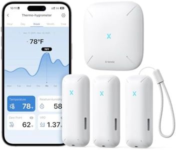 X-Sense Wi-Fi Temperature and Humidity Monitor, Indoor Humidity Meter with App Control, Hygrometer for House, Gardening, Free Data Storage Export, 3 Sensors & 1 Base Station