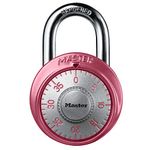 Master Lock Padlock, Standard Dial Combination Lock, 1-7/8 in. Wide, Pink, 1530DPNK