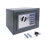 Autofather Safe Box, 4.6L Security Steel Digital Electronic Box with 2 Keys for Home Office Money Cash Save (Grey)