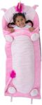 Bixbee Kids Sleeping Bag, Soft Sleepy Sack for Kids & Toddlers | Easy Roll Up Design for Daycare + Naptime, 60 x 22 Inches | Cozy Slumber Bag with Lining | Unicorn Sleeping Bag for Girls