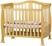 Dream On Me Addison 4-in-1 Convertible Mini Crib in Natural, Greenguard Gold Certified, Non-Toxic Finishes, Built of New Zealand Pinewood, Comes with 1” Mattress Pad