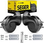 SEGER Trumpet Car Horn Set - Truck Horn - Waterproof - High/Low Tone, 12 Volt, Universal Fit - Original 60B Series – European Made 12V Loud Car Horns with Brackets and Assembly Kit