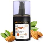 Soulflower Almond Hair Oil (Badam Tail) with Vitamin E, H for Hair Growth, Massage and Nourishment, Glowing Face and Skin 100% Pure, Cold-pressed,Thick Consistency, 120ml