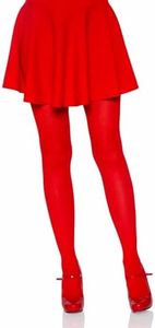 Leg Avenue Women's Nylon Tights, Red, One Size